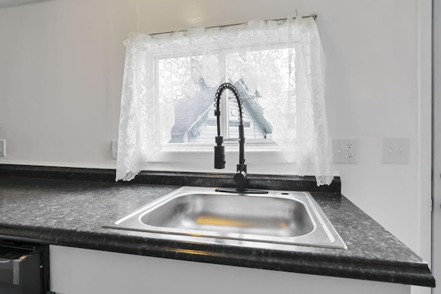 71 3rd St, Lancaster, OH 43130 - kitchen view of a sink and dark countertops