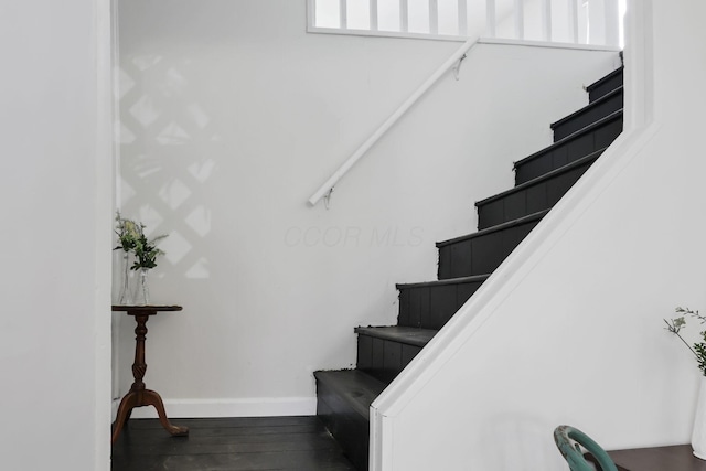71 3rd St, Lancaster, OH 43130 - stairs with wood finished floors and baseboards