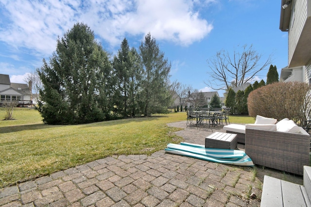 view of patio with an outdoor living space