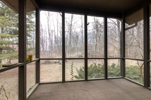 view of unfurnished sunroom