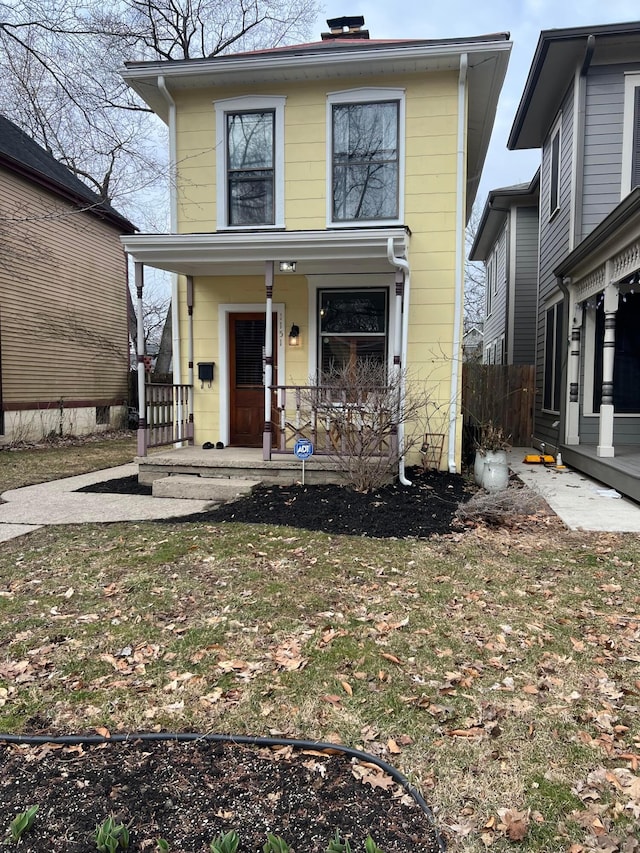 traditional style home with a porch