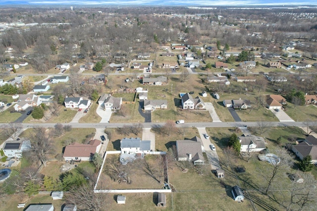 bird's eye view with a residential view