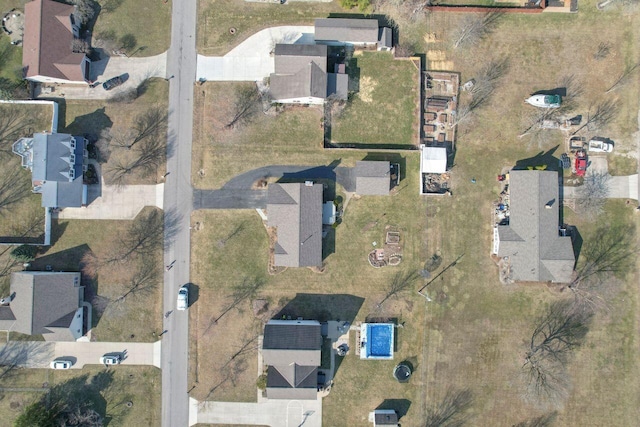 bird's eye view with a residential view