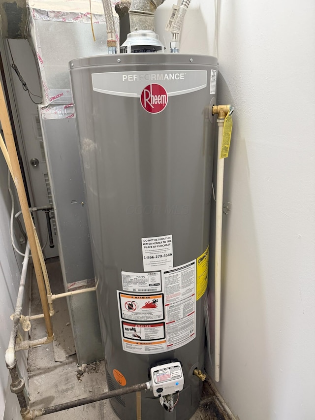 utilities featuring gas water heater