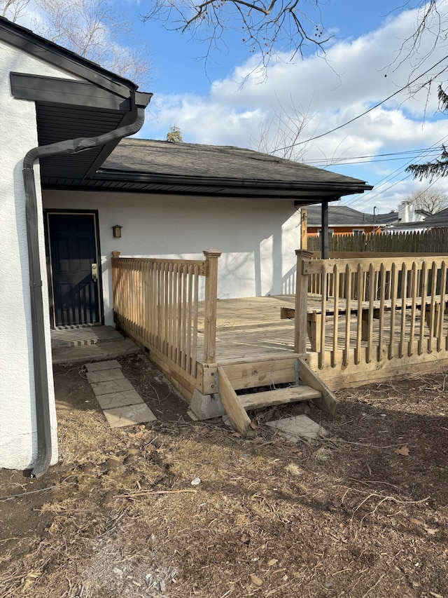 deck featuring fence