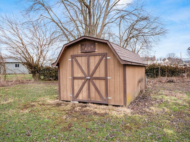 view of shed