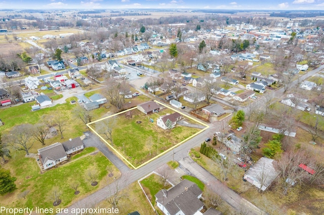 bird's eye view with a residential view