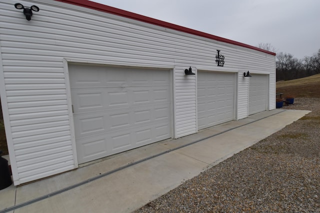 view of garage