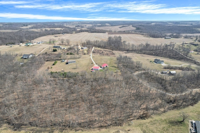 aerial view with a rural view