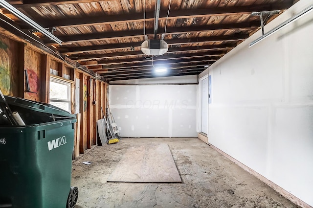 garage featuring a garage door opener