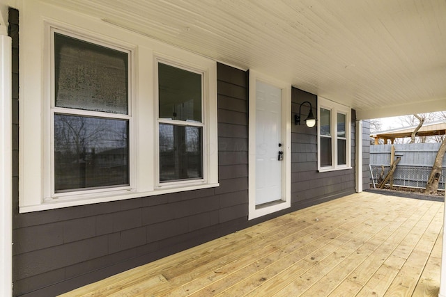 wooden terrace with fence