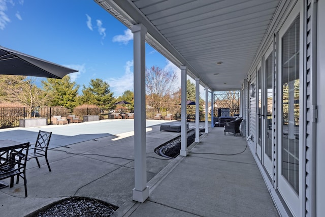 view of patio / terrace featuring outdoor dining area and a fenced backyard