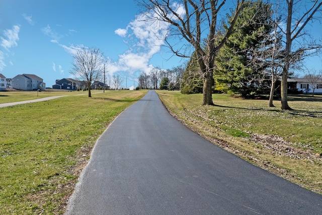 view of road with a residential view