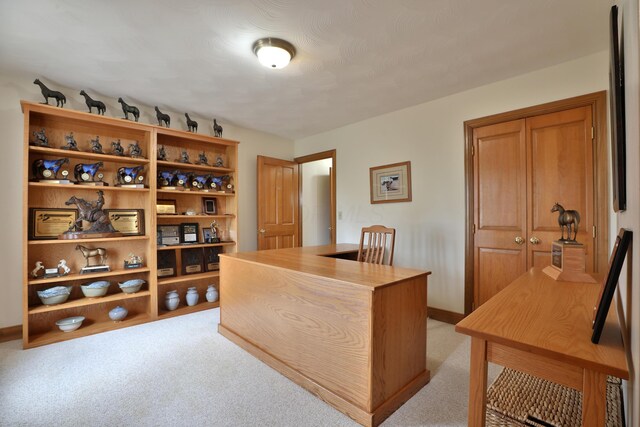 8871 Patterson Rd, Hilliard, OH 43026 - office area featuring light carpet and baseboards