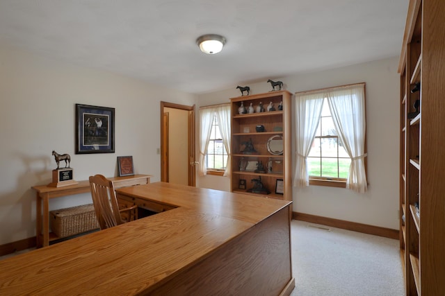 8871 Patterson Rd, Hilliard, OH 43026 - office area featuring baseboards and light colored carpet