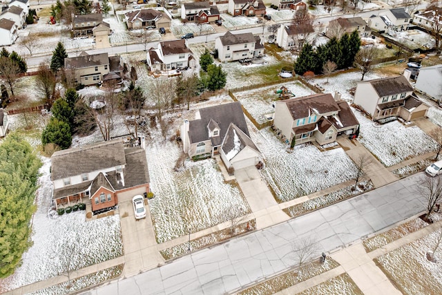 aerial view with a residential view