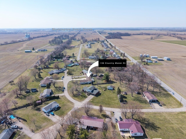 bird's eye view with a rural view