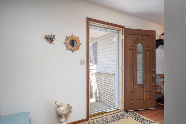 entrance foyer with wood finished floors