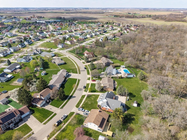 aerial view with a residential view