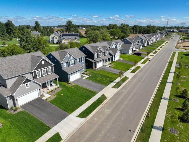 bird's eye view with a residential view