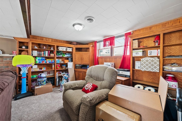 office featuring carpet and visible vents