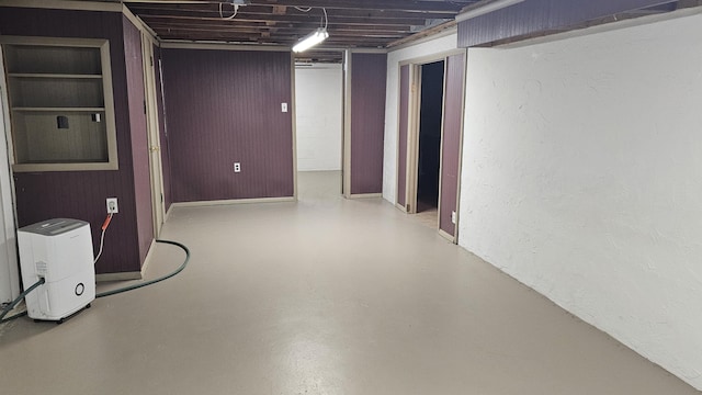 view of finished basement