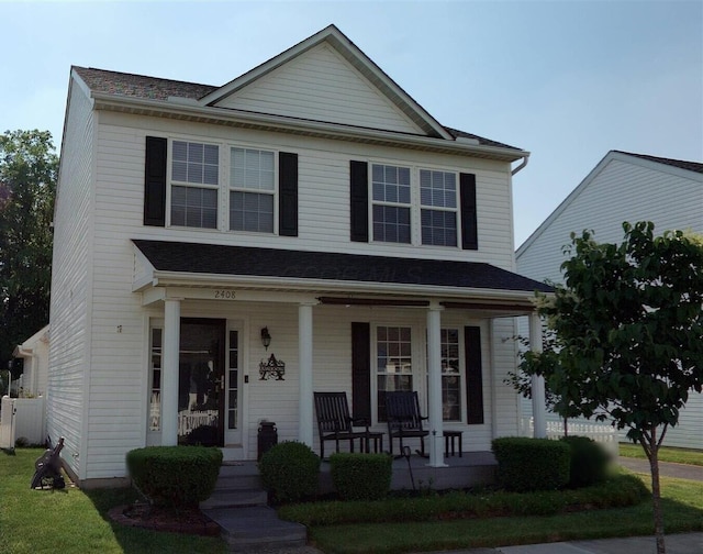 view of front of home with a porch