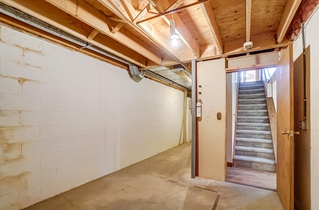 basement with stairway