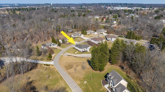 birds eye view of property featuring a residential view