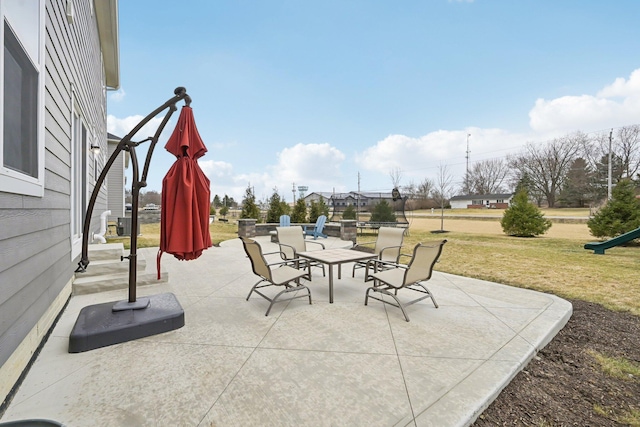 view of patio with outdoor dining space