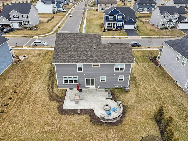 aerial view featuring a residential view