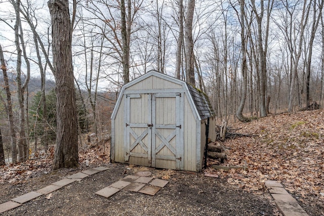 view of shed