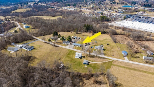 bird's eye view with a rural view