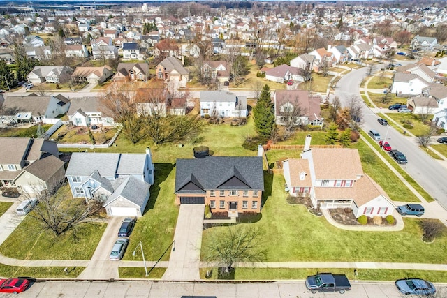 bird's eye view featuring a residential view