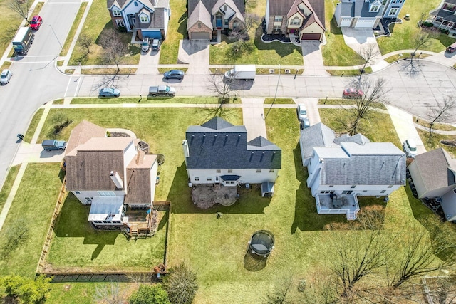 aerial view with a residential view