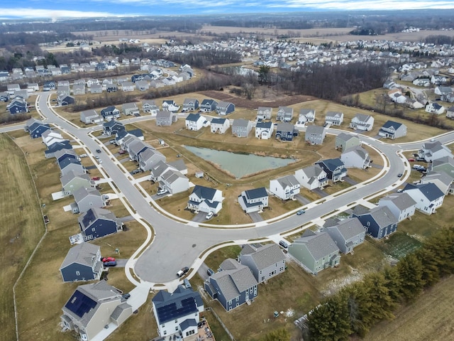 aerial view with a residential view