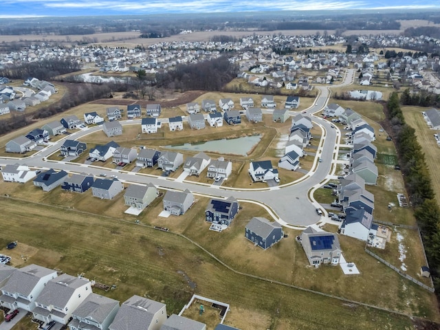 drone / aerial view with a residential view