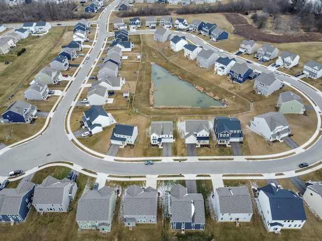 aerial view with a residential view