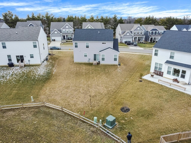 bird's eye view featuring a residential view