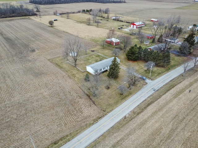 aerial view with a rural view