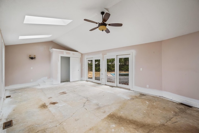 interior space with visible vents and vaulted ceiling