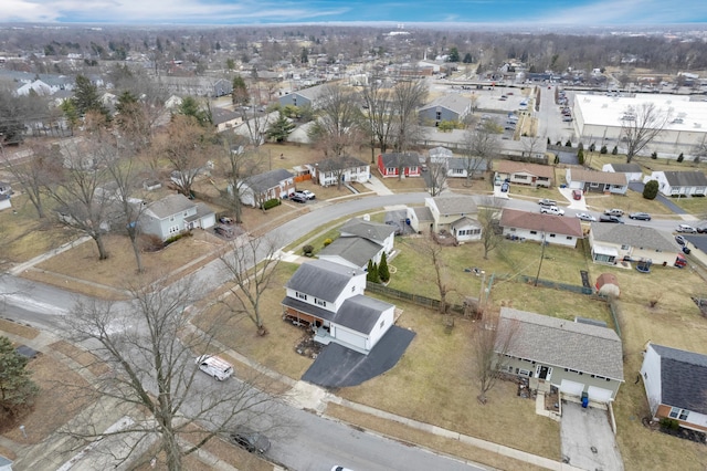 bird's eye view featuring a residential view