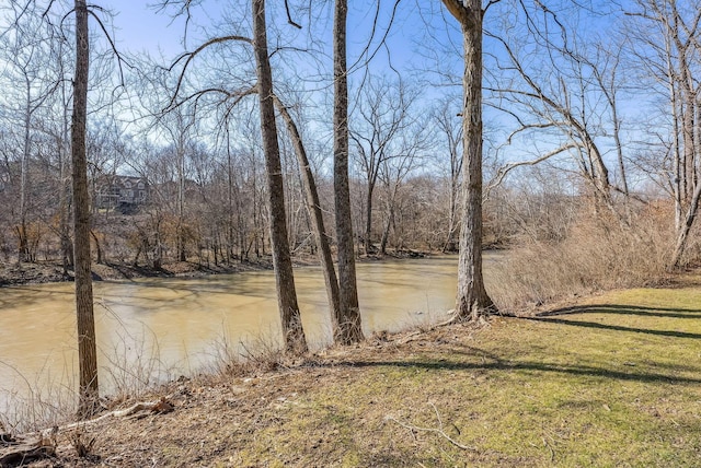 water view with a wooded view