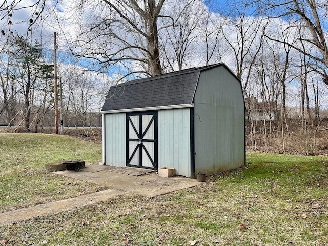 view of shed