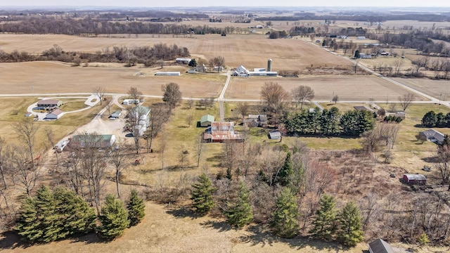 drone / aerial view featuring a rural view