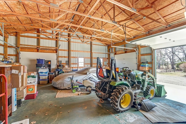 garage featuring metal wall