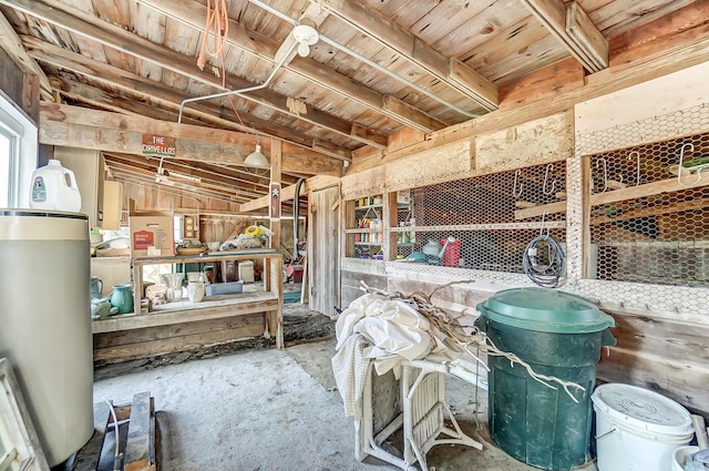 misc room featuring water heater