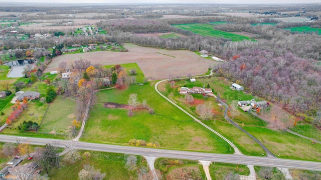 bird's eye view featuring a rural view