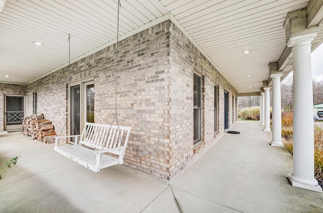 view of patio with a porch