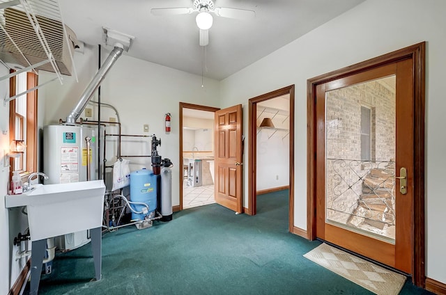 interior space featuring gas water heater